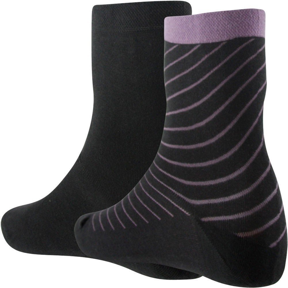 DIM 2 paires de Chaussettes Femme Coton STYLE Anthracite Violet