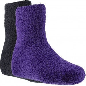 TWINDAY Lot de 2 paires de Chaussettes Fille Microfibre LESABS Noir Violet