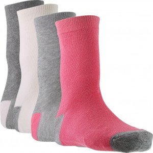 TWINDAY Lot de 4 paires de Chaussettes Fille Coton BICOLORES Rose Souris