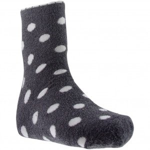 TWINDAY Chaussettes Fille Microfibre FOURRURE POIS Gris