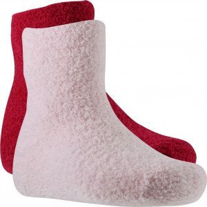 TWINDAY Lot de 2 paires de Chaussettes Fille Microfibre COLORASSOR Rose pâle Fuchsia