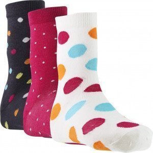 TWINDAY Lot de 3 paires de Chaussettes Fille Coton POISCONFETTIS Anthracite Fuchsia Blanc