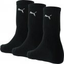 PUMA Lot de 3 paires de Chaussettes Mixte Coton SPORTCREW Noir