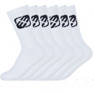 Mi-chaussettes Crew - lot de 6 paires blanches, blanc | Blancheporte