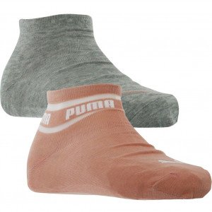 PUMA Lot de 2 paires de Socquettes Femme Coton PLAIN Pêche Souris