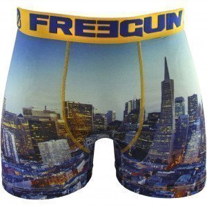 FREEGUN Boxer Homme Microfibre SFO Bleu Jaune PREMIUM