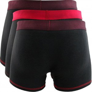 Lot de 3 boxers femme microfibre - noir/rouge foncé