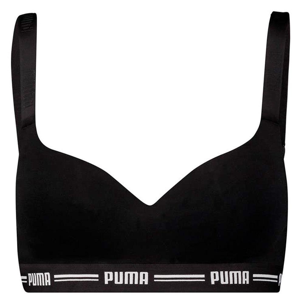 PUMA Brassiere coquee Femme Coton ICONIC TOP Noir