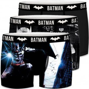 DC COMICS Lot de 3 Boxers Homme Microfibre BMX3 LOT9 Batman