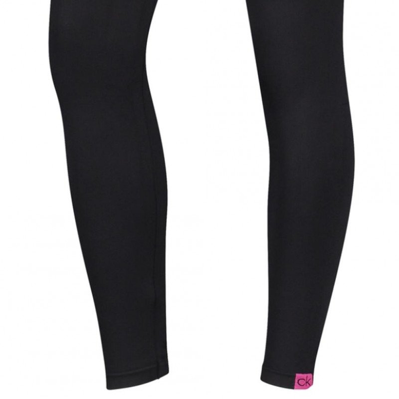 CALVIN KLEIN Legging Femme Microfibre CK LOGO Noir Rose