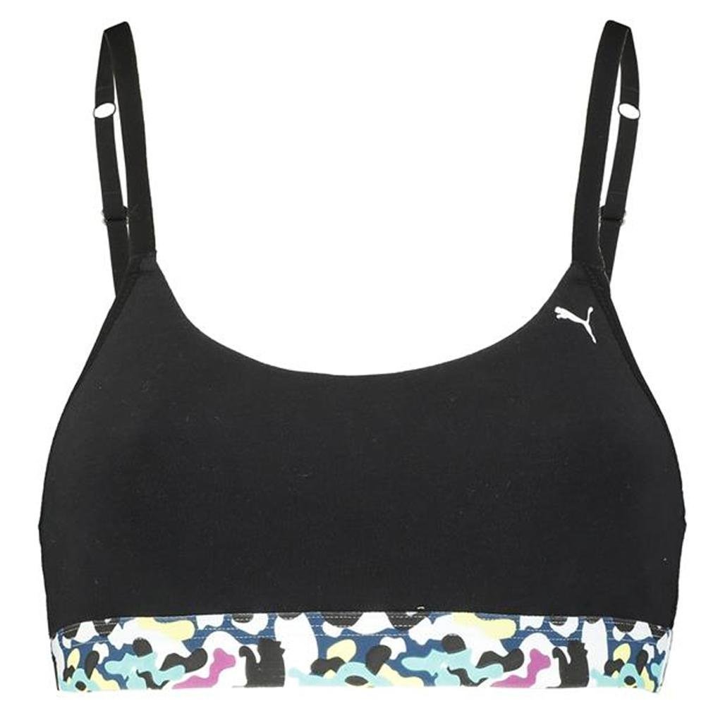 PUMA Brassière Femme Coton ICONICN Souris chiné - Taille XS