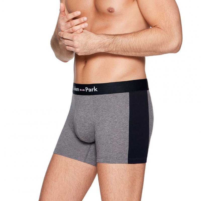 EDEN PARK Boxer Homme Coton BAND Gris chiné