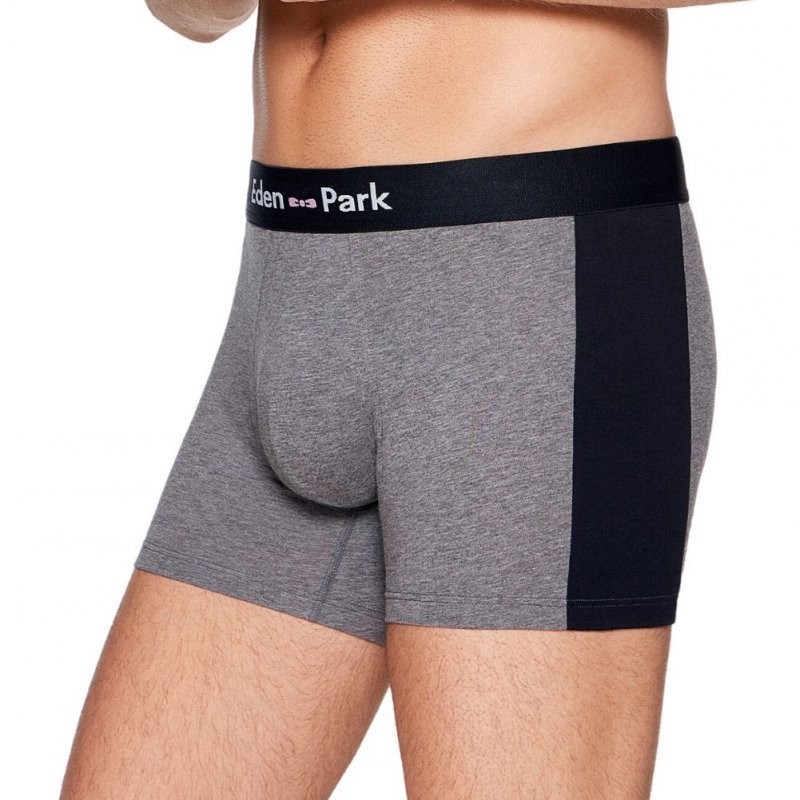 EDEN PARK Boxer Homme Coton BAND Gris chiné