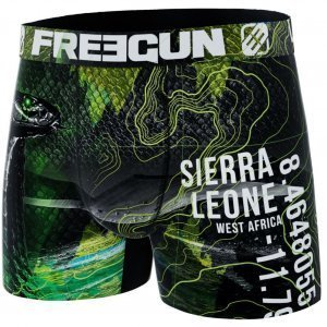 FREEGUN Boxer Homme Microfibre recyclee SNAA22 Vert Noir PREMIUM