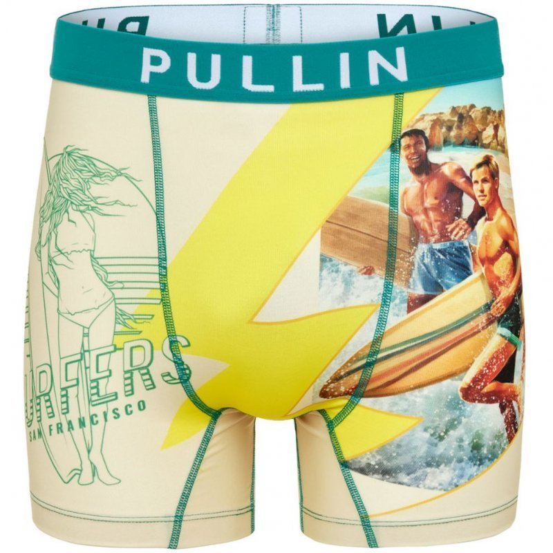 PULL IN Boxer Long Homme Microfibre SURFERS Jaune