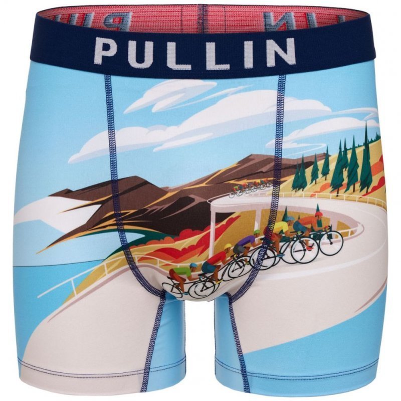 PULL IN Boxer Long Homme Microfibre PELOTON Bleu Beige