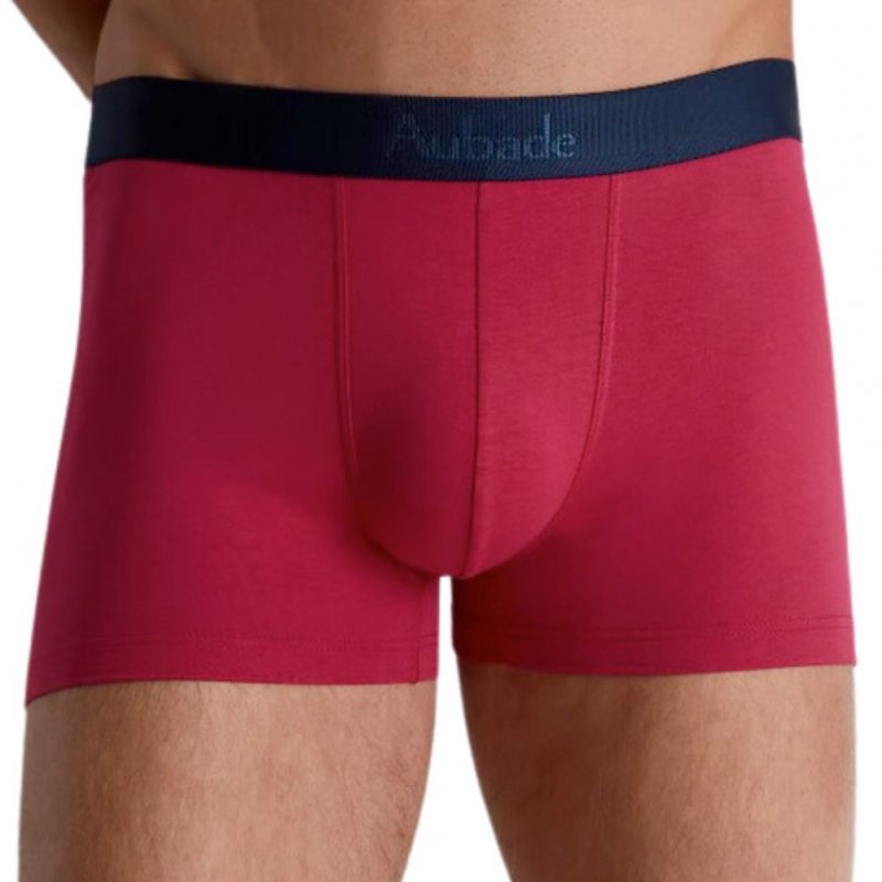 AUBADEMEN Lot de 2 Boxers Homme Coton Modal DUO FABL Rose