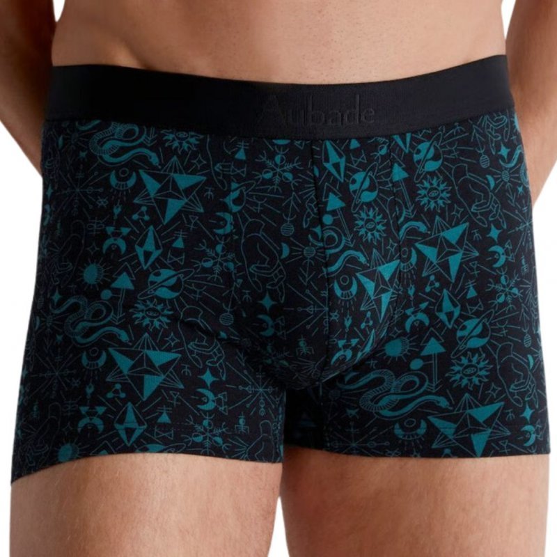 AUBADEMEN Lot de 2 Boxers Homme Coton Modal DUO TALI Noir Bleu