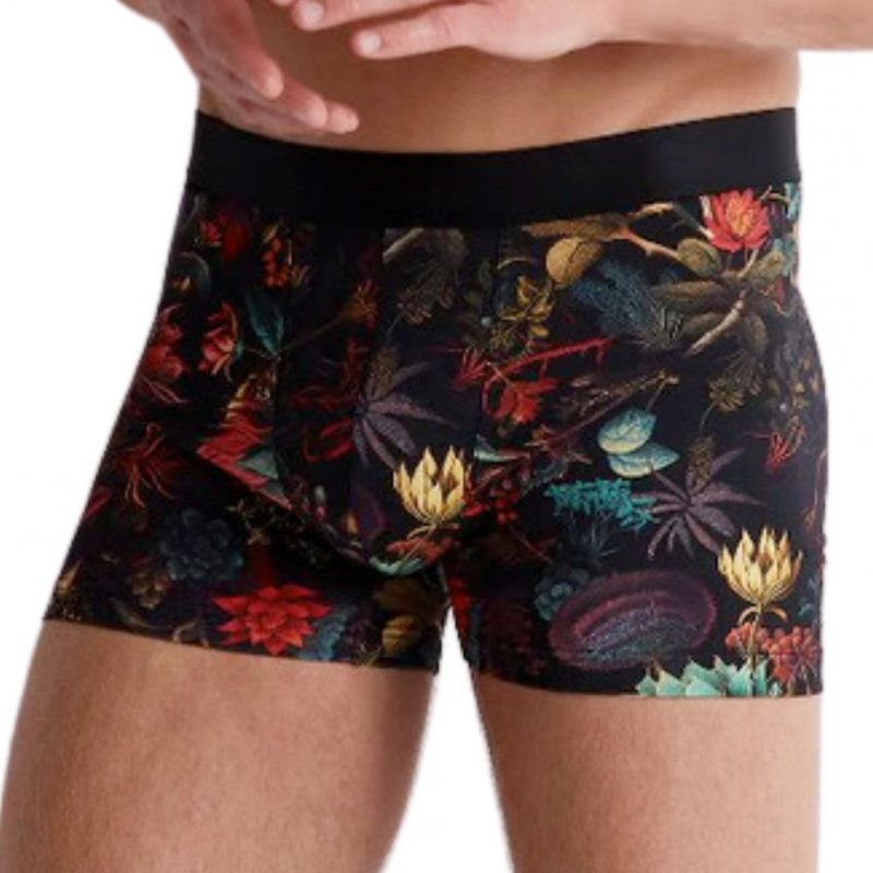 AUBADEMEN Boxer Homme Coton Modal HERB Noir Multicolore