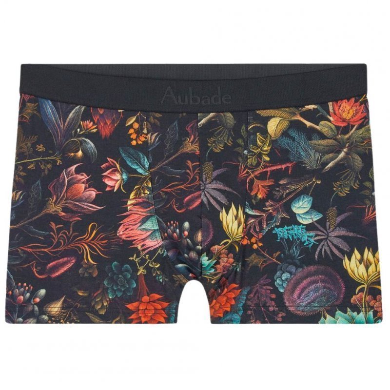 AUBADEMEN Boxer Homme Coton Modal HERB Noir Multicolore