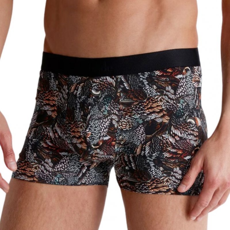 AUBADEMEN Boxer Homme Coton Modal OWLS Gris