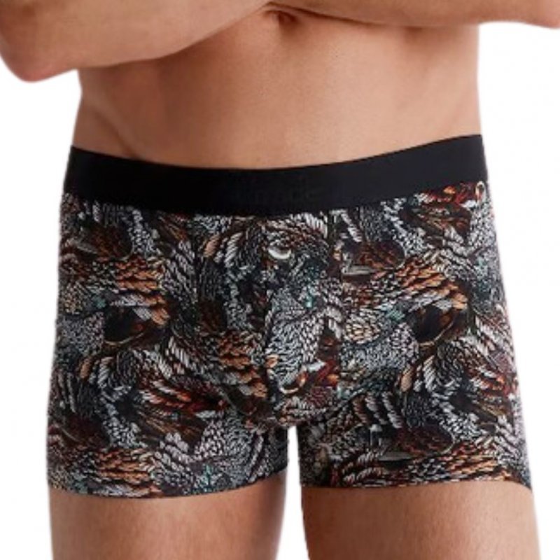 AUBADEMEN Boxer Homme Coton Modal OWLS Gris