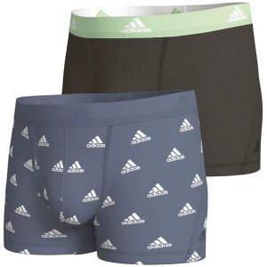 ADIDAS Lot de 2 Boxers Homme Coton ACTIVE FLEX2 Noir Gris bleu