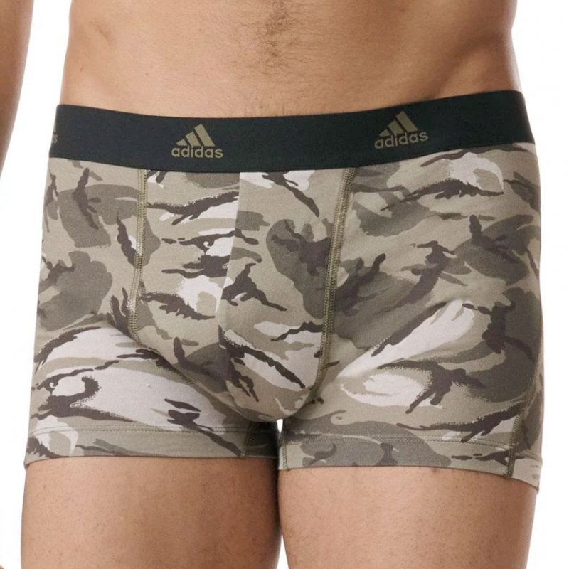 ADIDAS Lot de 3 Boxers Homme Coton ACTIVE FLEX PRINT Noir Kaki