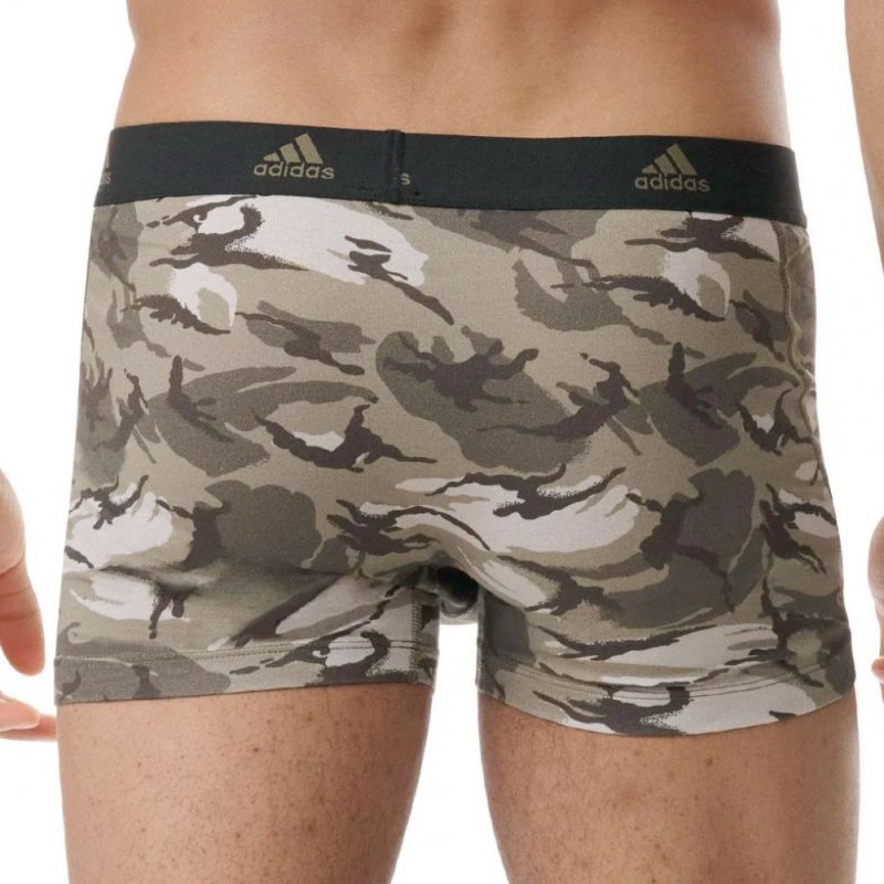 ADIDAS Lot de 3 Boxers Homme Coton ACTIVE FLEX PRINT Noir Kaki