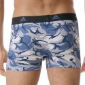 ADIDAS Lot de 3 Boxers Homme Coton ACTIVE FLEX PRINT Noir Gris Bleu