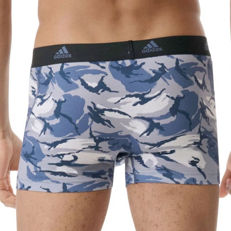 ADIDAS Lot de 3 Boxers Homme Coton ACTIVE FLEX PRINT Noir Gris Bleu