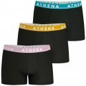 ATHENA Lot de 3 Boxers Homme Coton EASY COLOR Noir Noir