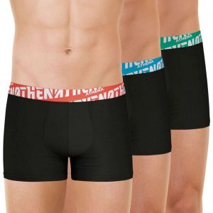 ATHENA Lot de 3 Boxers Homme Coton EASYSPORT Noir Noir