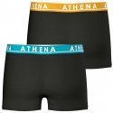 ATHENA Lot de 2 Boxers Garçon Coton EASYCOLOR Noir Noir