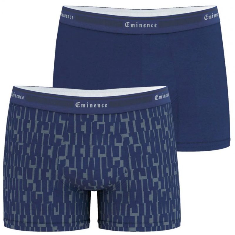 EMINENCE Lot de 2 Boxers Homme Coton TAILOR Lettres Marine