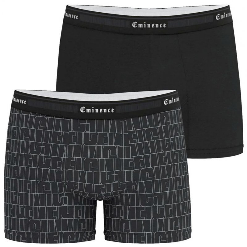 EMINENCE Lot de 2 Boxers Homme Coton TAILOR Lettres Noir