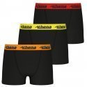 ATHENA Lot de 3 Boxers Garçon Coton TRIOCHOC Noir ceinture Orange Jaune Rouge