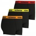 ATHENA Lot de 3 Boxers Garçon Coton TRIOCHOC Noir ceinture Orange Jaune Rouge