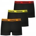 ATHENA Lot de 3 Boxers Garçon Coton TRIOCHOC Noir ceinture Orange Jaune Rouge