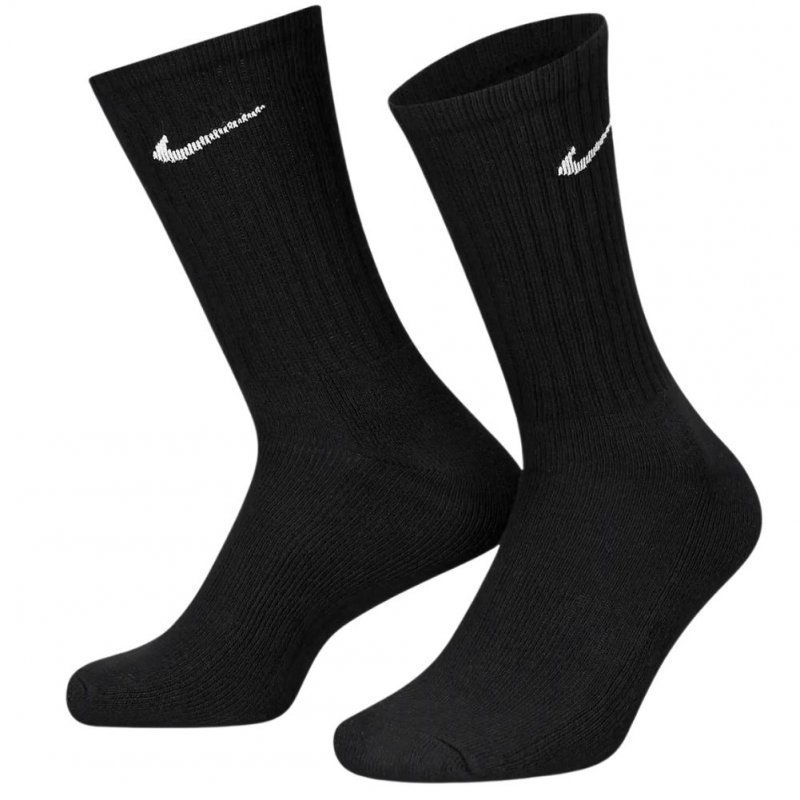 NIKE Lot de 3 paires de Chaussettes Mixte Coton EVERYDAY Noir