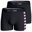 EDEN PARK Lot de 2 Boxers Homme Coton DUOSTRIP Rose Marine