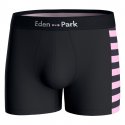 EDEN PARK Lot de 2 Boxers Homme Coton DUOSTRIP Rose Marine