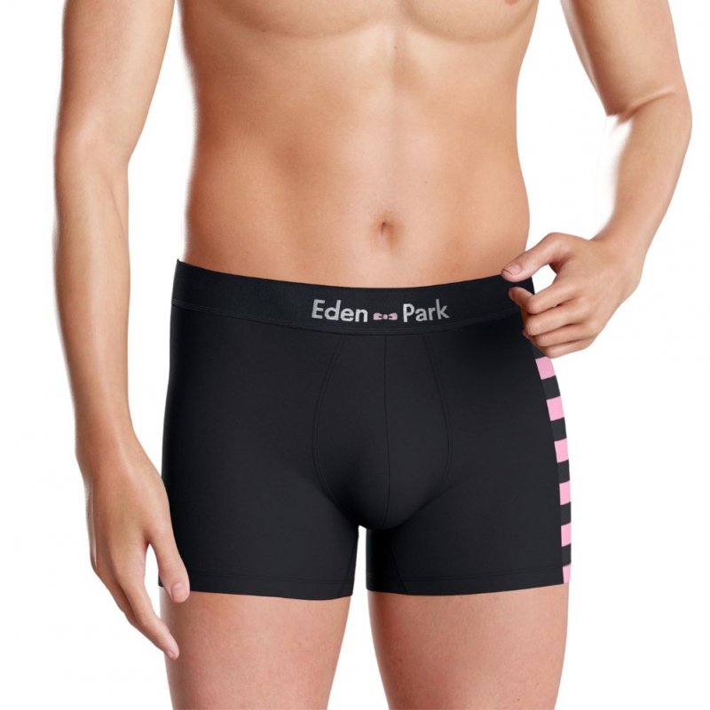 EDEN PARK Lot de 2 Boxers Homme Coton DUOSTRIP Rose Marine