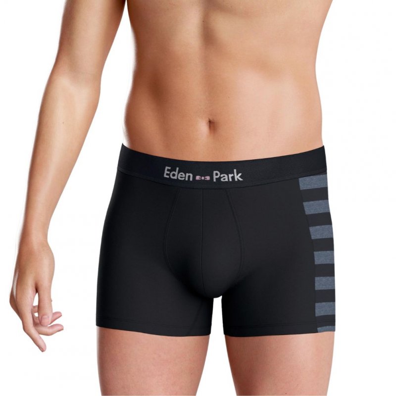 EDEN PARK Lot de 2 Boxers Homme Coton DUOSTRIP Bleu chiné Marine