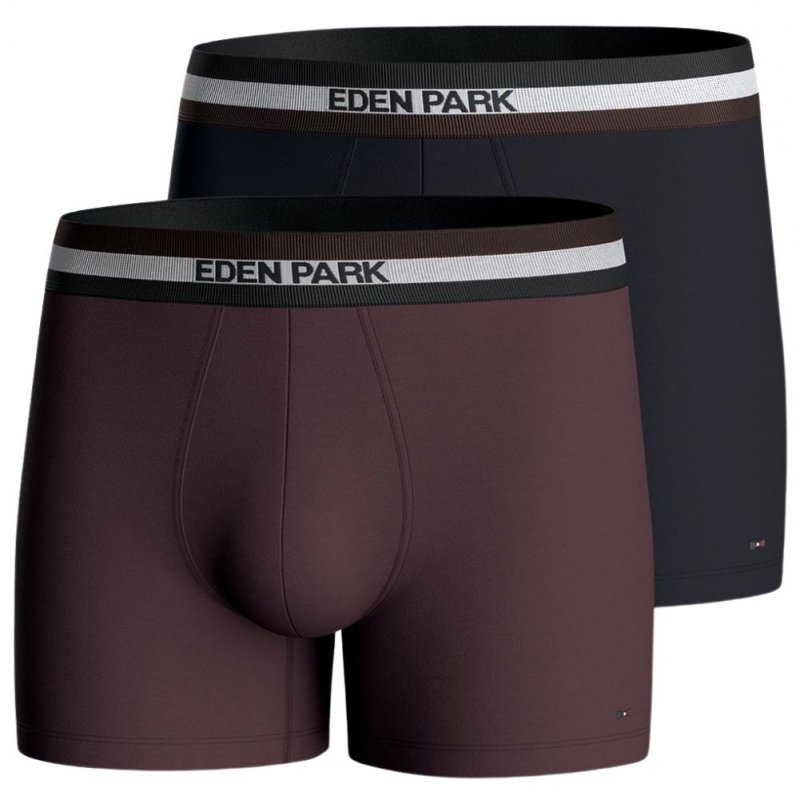 EDEN PARK Lot de 2 Boxers Homme Coton CEINTRI Fudge Marine