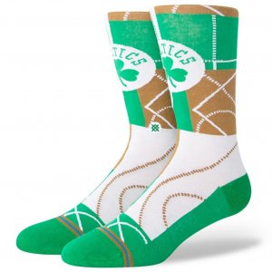 STANCE Chaussettes Homme Coton ZONE BOS Vert Blanc NBA