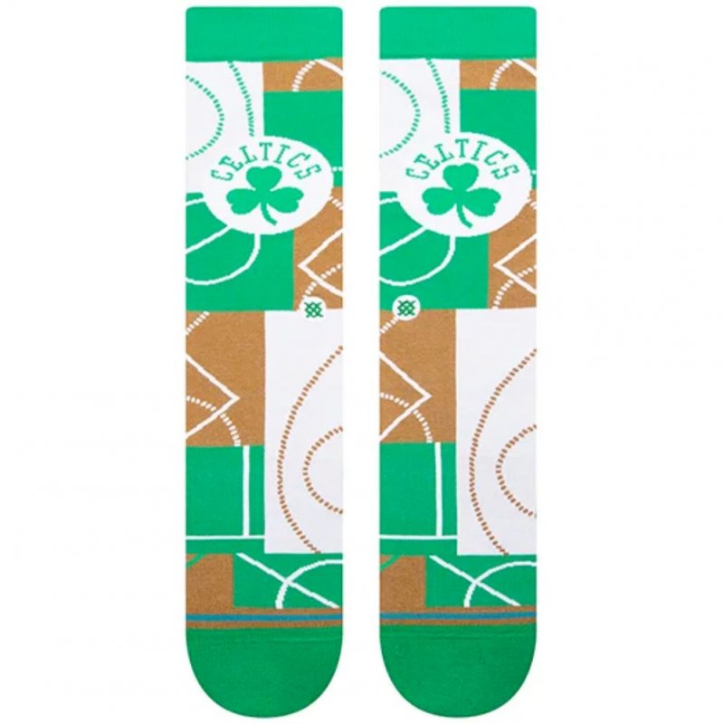 STANCE Chaussettes Homme Coton ZONE BOS Vert Blanc NBA