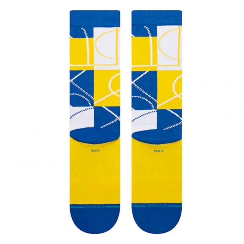 STANCE Chaussettes Homme Coton ZONE GSW Jaune Bleu NBA