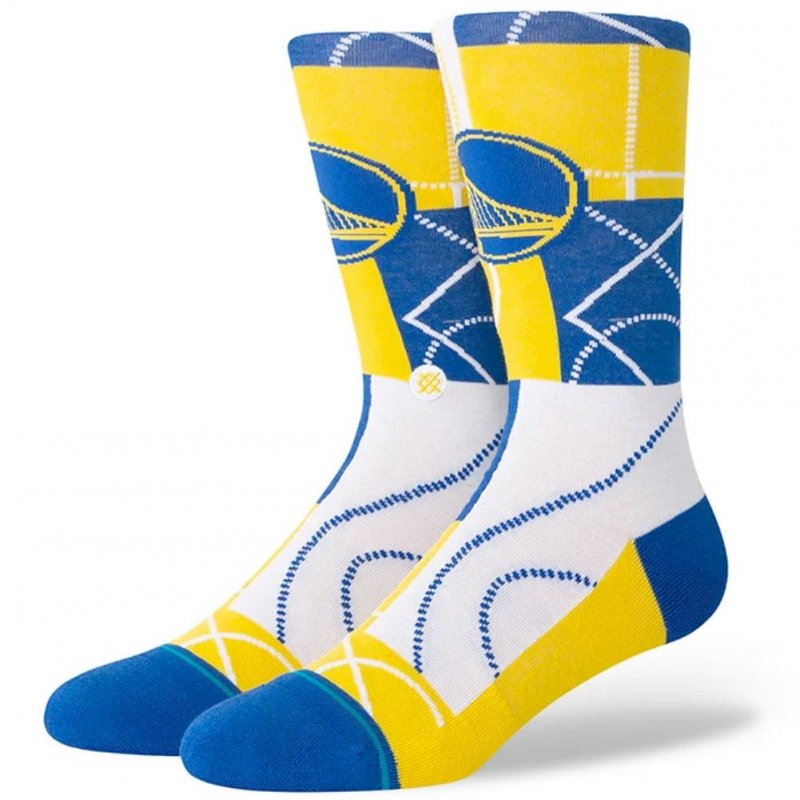 STANCE Chaussettes Homme Coton ZONE GSW Jaune Bleu NBA