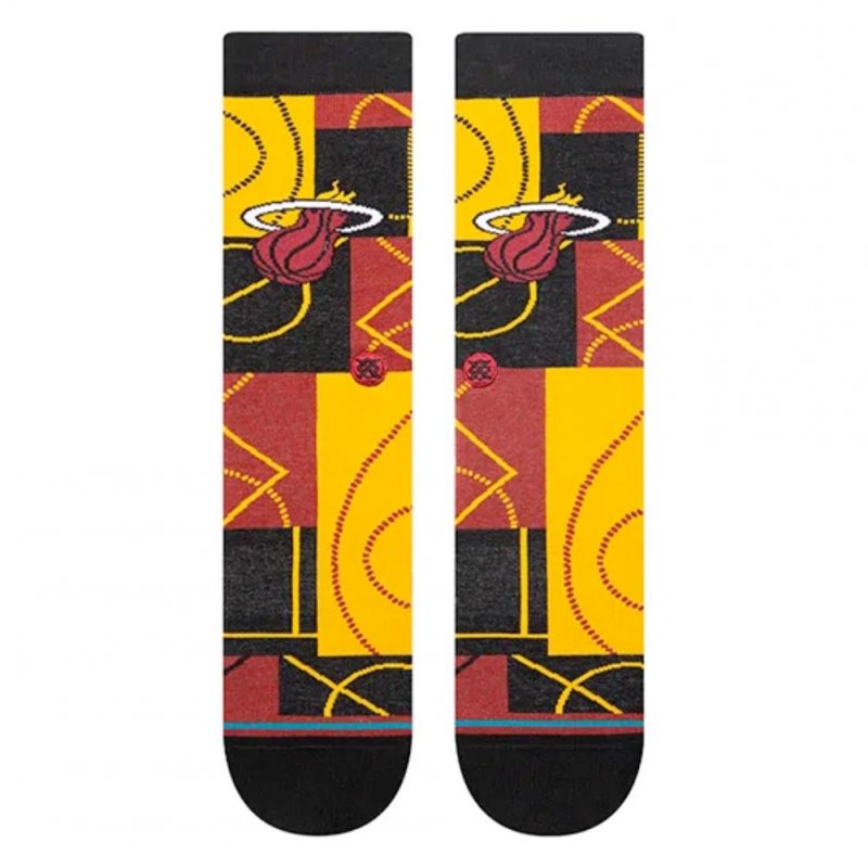 STANCE Chaussettes Homme Coton ZONE MIA Jaune Noir NBA